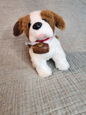 Elf Pets Saint Bernard  7” Tall Plush Dog W/Barrel A St Bernard Tradition